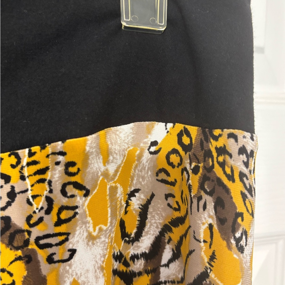 Women with Control Yellow and Black Animal Print gaucho pants Size Medium P - Picture 3 of 10